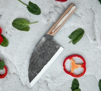 Сербский шеф нож из кованой стали Х12МФ купить на сайте koval-knife.shop